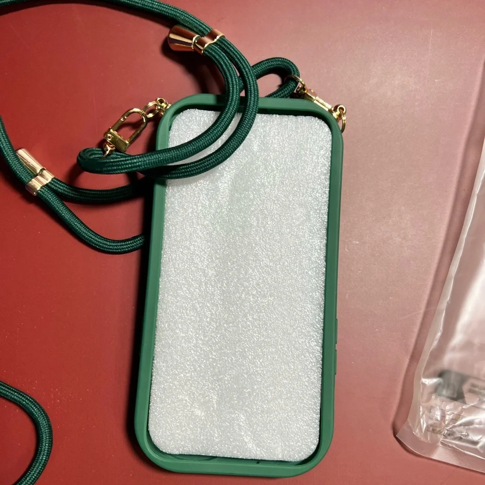 Plaid Pattern Phone Case With Lanyard for IPhone 13 Pro Max‎ NEW